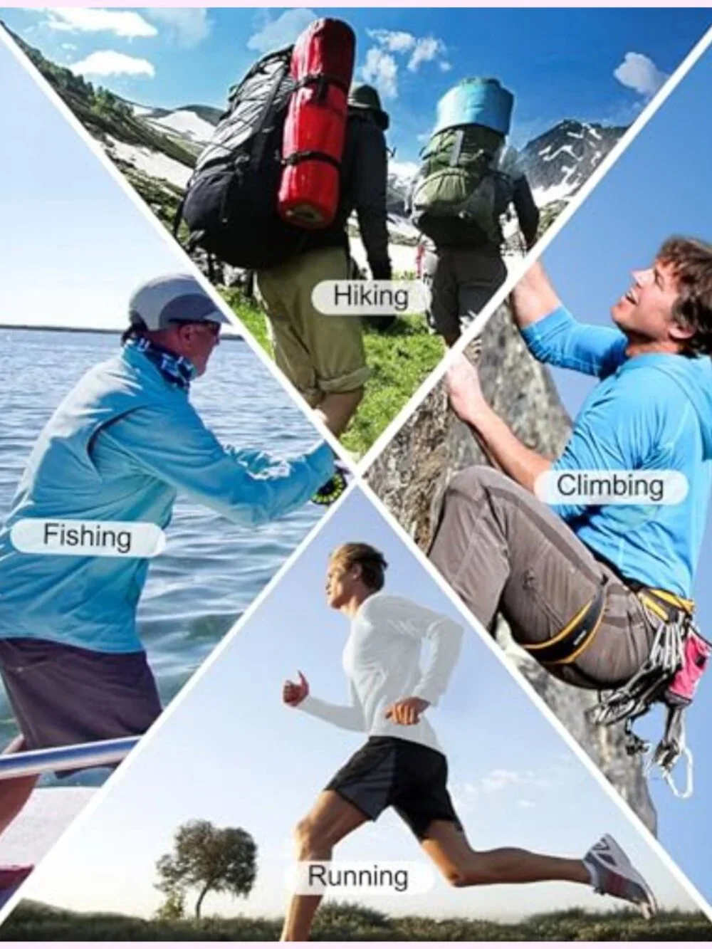 UPF 50+ Rash Guard Shirt Long Sleeve Sun Protection Hoodie Fishing Hiking